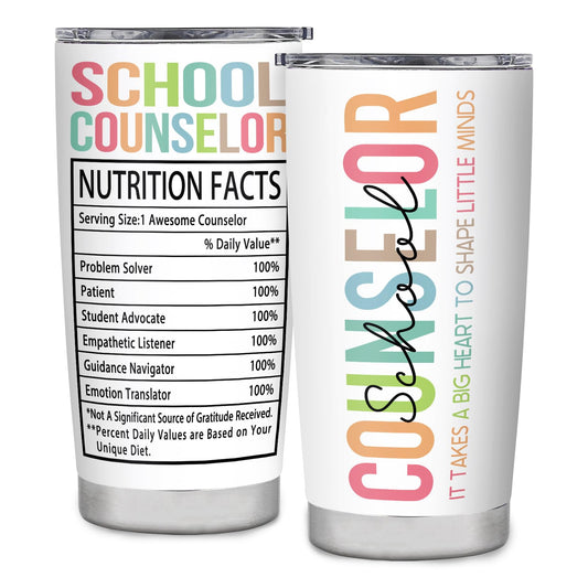 School Counselor Gifts, School Counselor Appreciation Gift, Gifts for School Counselors, School Counselor Gifts for Men, Counselor Office Decor Stainless Steel Tumbler Coffee Mug 20 OZ