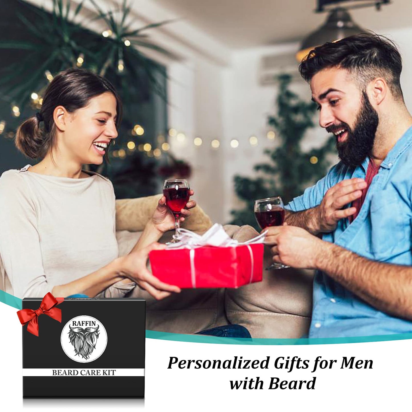 Gifts for Men - Beard Kit w/Beard Oil & Balm, Beard Brush & Comb, Beard Wash/Shampoo for Men's Self-care, Fathers Day & Birthday Gifts for Husband Dad Him Boyfriend, Dad Day Gifts from Daughter Son