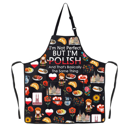 JNIAP Polish Kitchen Apron Polish Cooking Apron Poland Chef Gifts Poland Kitchen Gifts