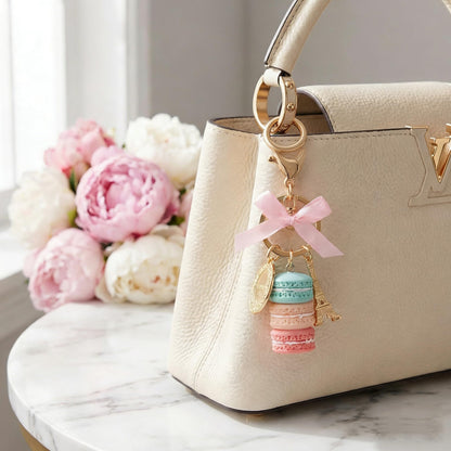 Keychain Ring Eiffel Tower Macaron Charm Cute Pendant Bag Charm Purse