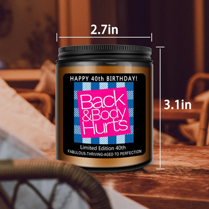 Homsolver 40th Birthday Gifts Women Men, Happy 40th Birthday Decorations Candles Gift for Her Him, Funny 40 Years Old Ideas -Lavender Scented Candle