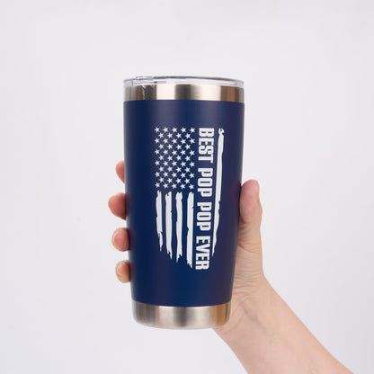 Pop Pop Gifts - Gift for PopPop from Grandkids - Fathers Day Christmas Birthday Gifts Idea - Tumbler 20Oz Stainless Steel