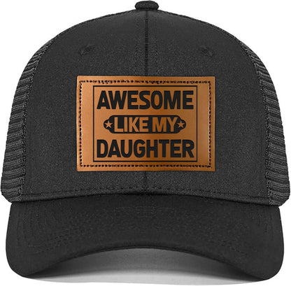 BETHEGIFT Fathers Day Gift for Dad from Daughter - Awesome Father Trucker Hat - Dad Birthday Gifts from Daughter - Adjustable Mesh Baseball Cap for Men, Papa, Stepdad