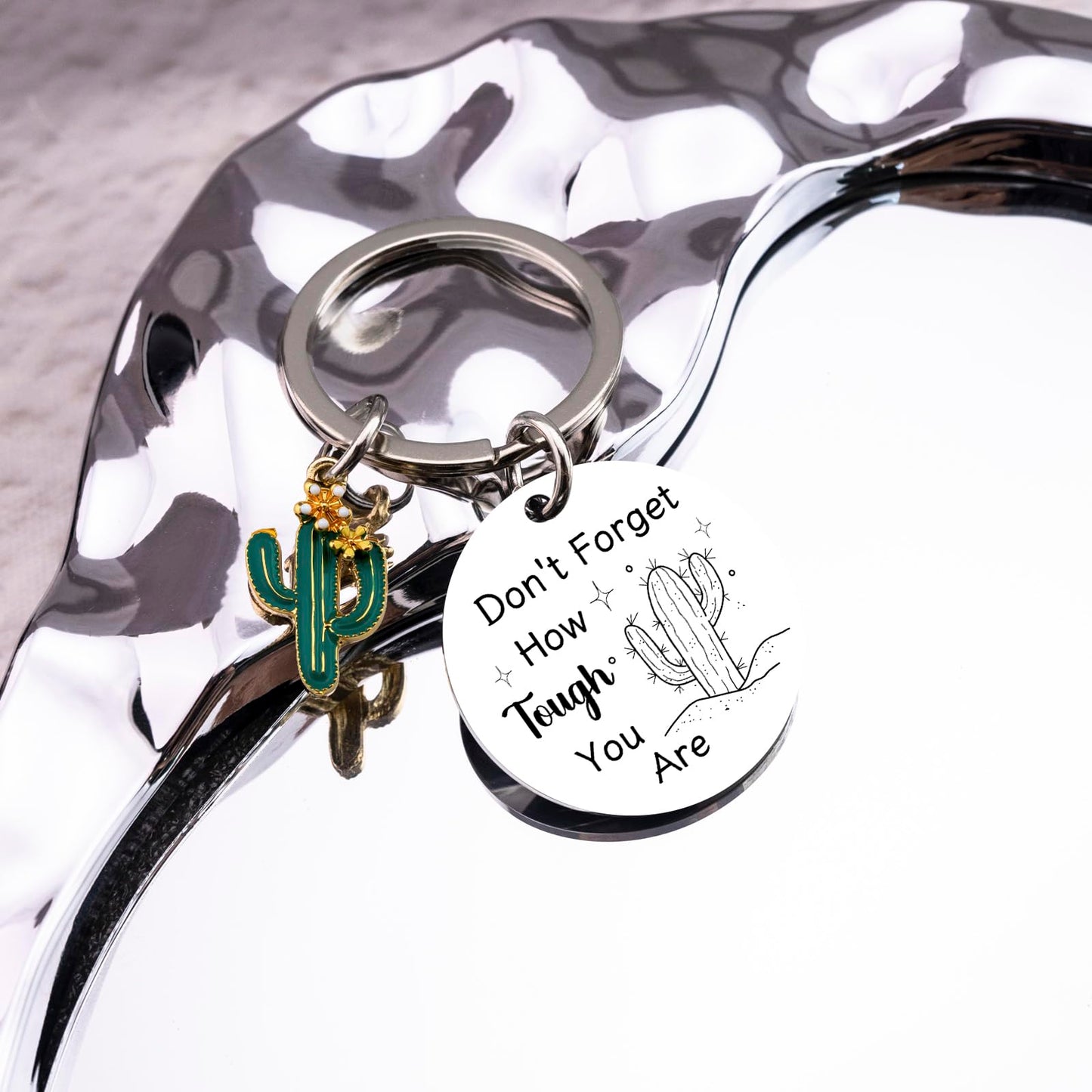 Cactus Gifts Plant Keychain Inspirational Gifts for Women Plant Lovers Friends Motivational Gift for Women Unique Arizona Souvenirs Birthday Gift for Woman