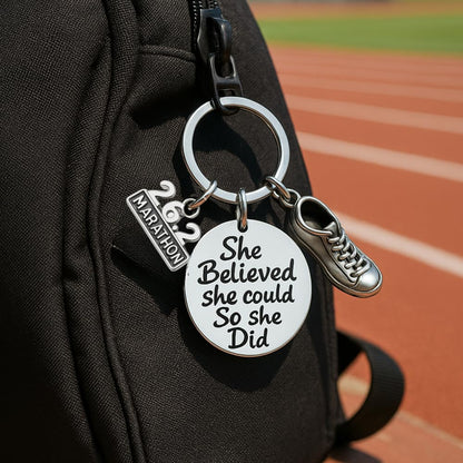 Sportybella Runner Keychain, Runner Jewelry, Keychain Accessories, Running Jewelry for Women, Teens and Girls