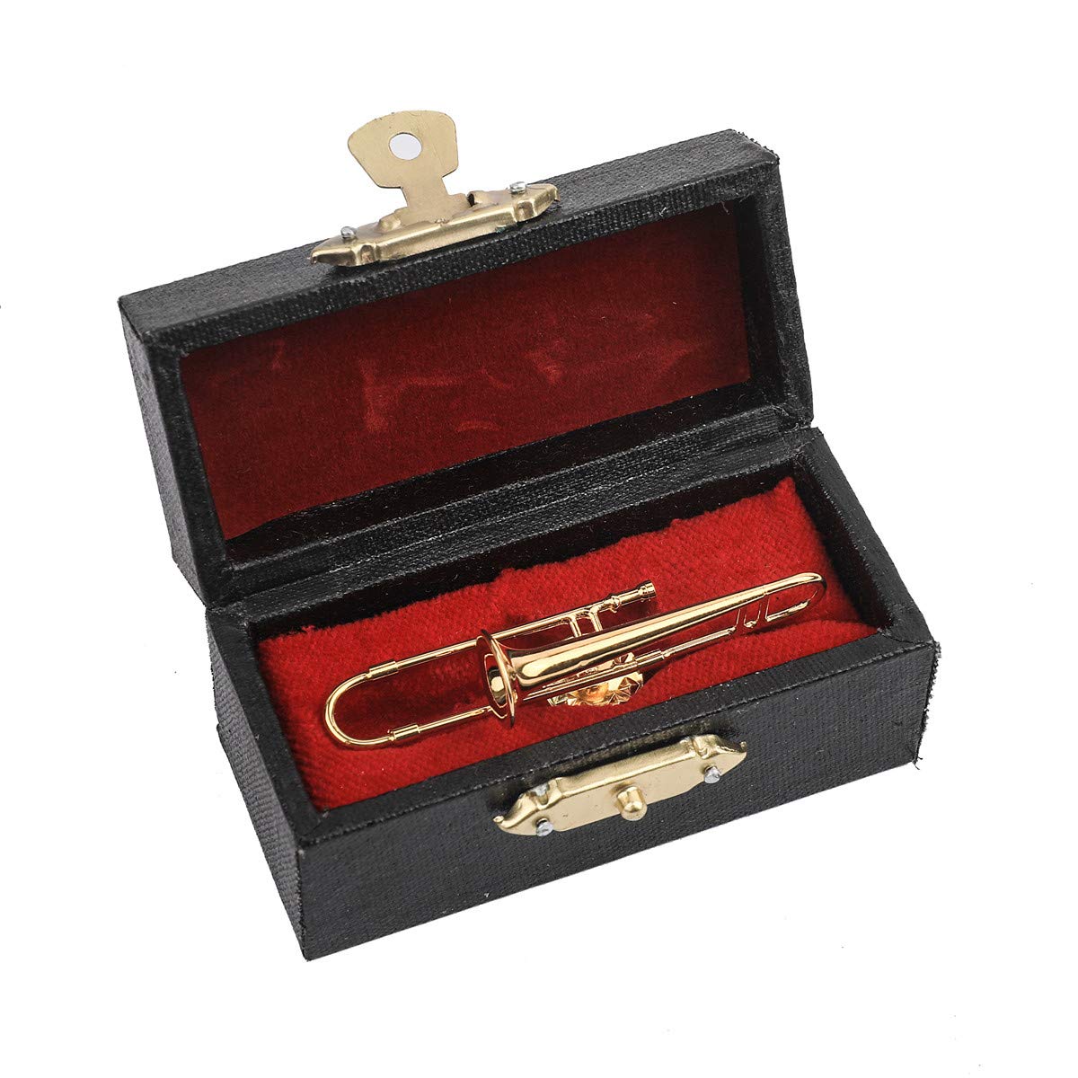 Miniature Musical Instrument Fashion Lapel Pin Mini Musical Instrument Brooch Model with Red Velvet Lined Instrument Case Christmas Birthday Gifts Decoration and Ornament for Men and Women