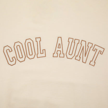 Women Cool Aunts Sweatshirt Auntie Letter Print Oversized Pullover Tops Embroidered Long Sleeve Lightweight Shirt