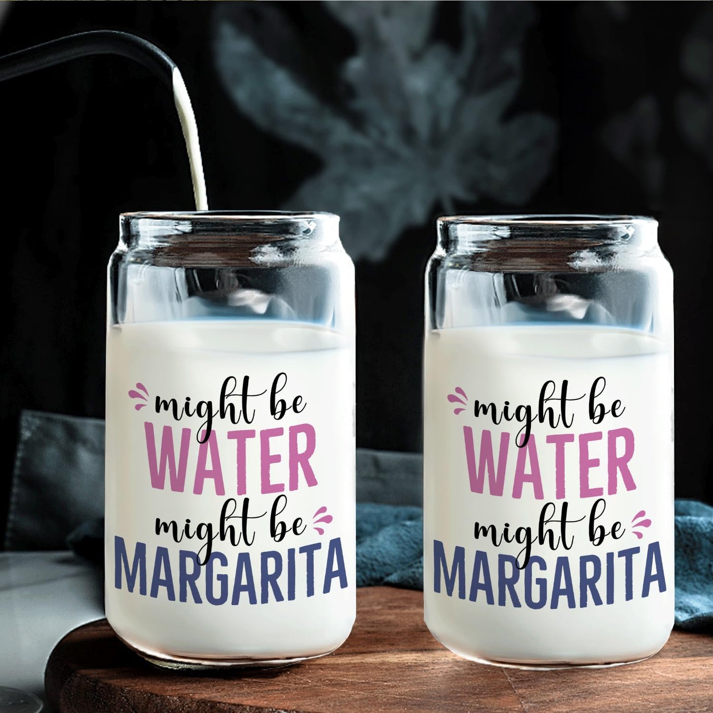margarita glasses cup Gifts for Cocktail Lovers, Funny Might Be Margarita Tumbler Gifts For Women 14oz,Tequila Lime drinking jar for Cocktail Lovers