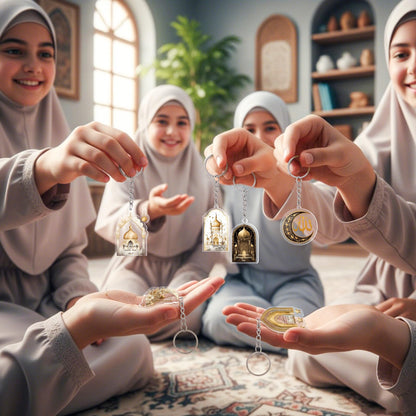 Liliaafar 30 Pcs Islamic Keychain Gifts Bulk Acrylic Muslim Keychain Ramadan Eid Gifts Bulk Stars Moon Rosary Religious Party Favors for Ramadan Hajj Wedding(30 Pcs,Attractive)