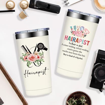 Hair Stylist Gifts - Hairdresser Gifts for Women - Birthday, Appreciation, Christmas Gift for Hairstylist Women - Hairapist Tumbler Cup 20 oz