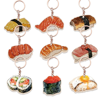 18 Pack Sushi Keychains Japanese Kawaii Fake Food Trinkets - Acrylic Yummy Sushi Keychain Gift Perfect For Lover Accessories,Asian Food Charm Decor, Purse Bag Decoration, Keychain Gift Set