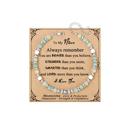 JoycuFF 𝗚𝗶𝗳𝘁𝘀 𝗳𝗼𝗿 𝗪𝗼𝗺𝗲𝗻 𝗠𝗼𝗼𝗻𝘀𝘁𝗼𝗻𝗲 𝗕𝗿𝗮𝗰𝗲𝗹𝗲𝘁 Amazonite Colorful Imperial Jasper Stainless Steel Beads Bracelets, Graduation Christmas Valentines Mothers Day Birthday Gifts