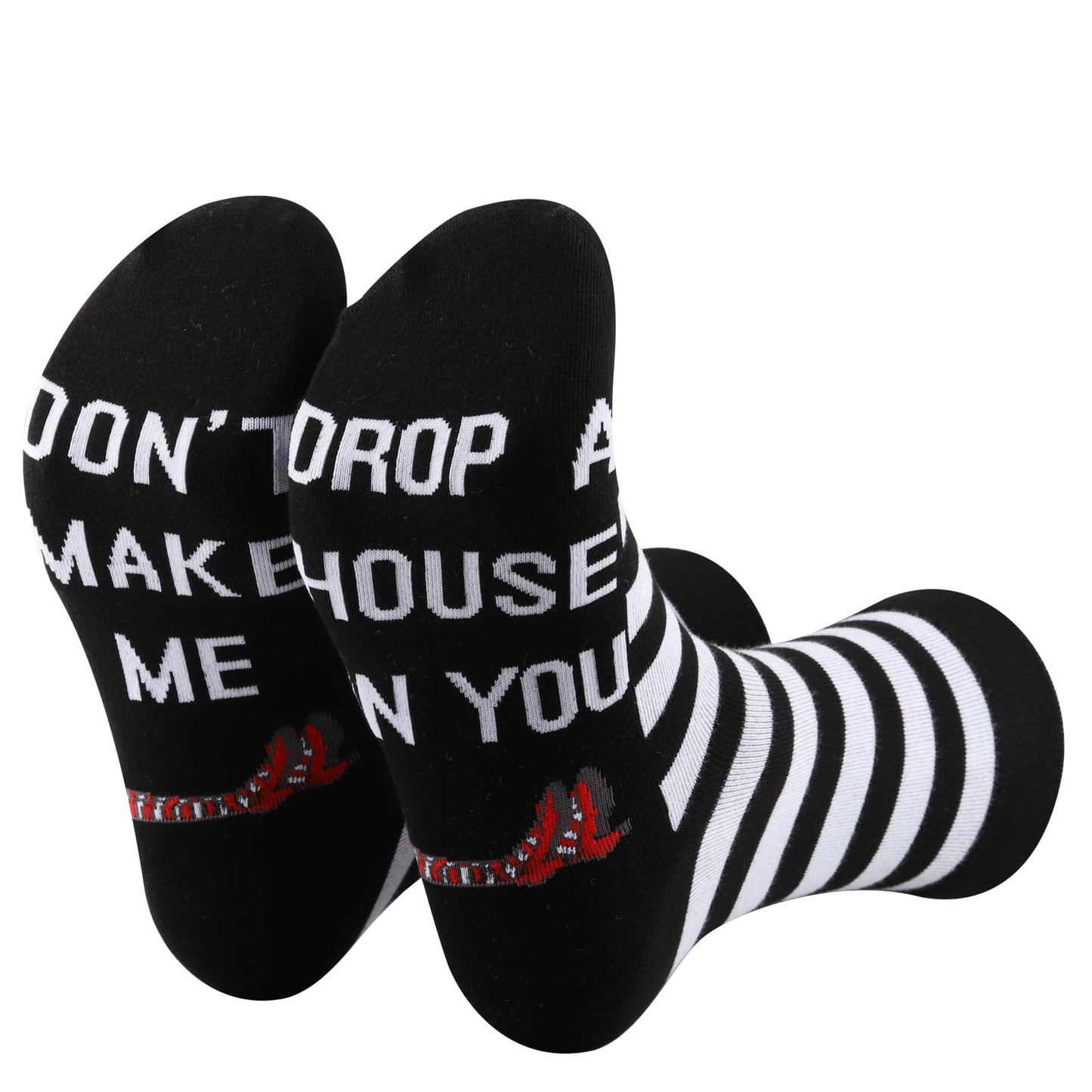 BDPWSS Wizard Movie Gifts Dorothy Ruby Gifts Ruby Red Slippers Gift Don't Make Me Drop a House On You Dorothy Fans Socks