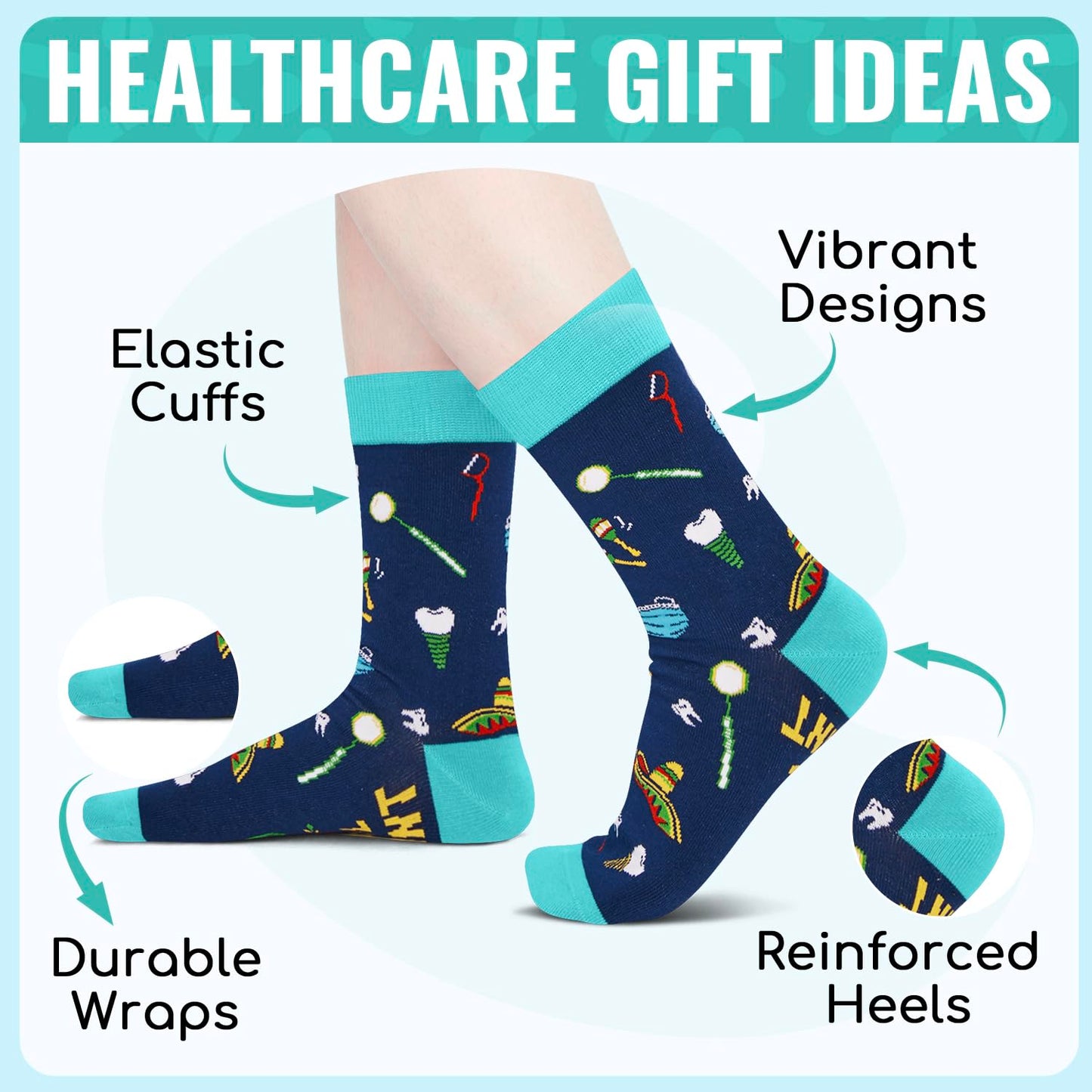 HAPPYPOP Surgeon Gifts for Men Women - Chiropractor Pharmacy Technician Gifts Socks