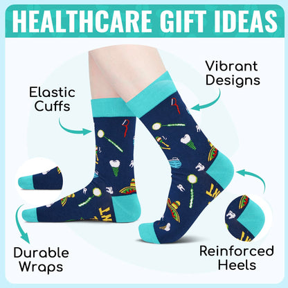 HAPPYPOP Surgeon Gifts for Men Women - Chiropractor Pharmacy Technician Gifts Socks