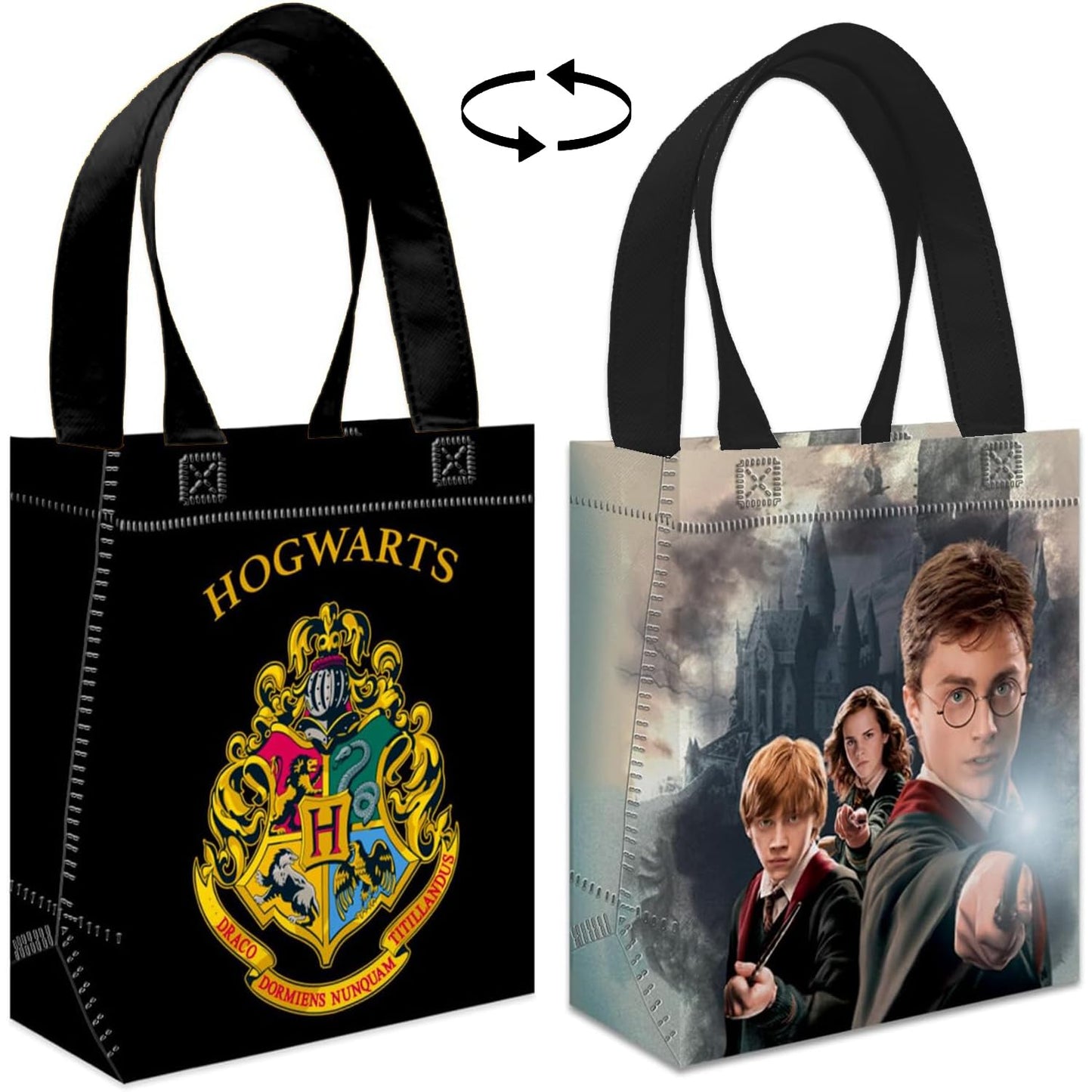 Harry Potter Party Favor Bags Set – 24 Pack 8" Hogwarts Goodie Bags for Kids Bulk Reusable Mini Totes | Harry Potter Birthday Party Supplies