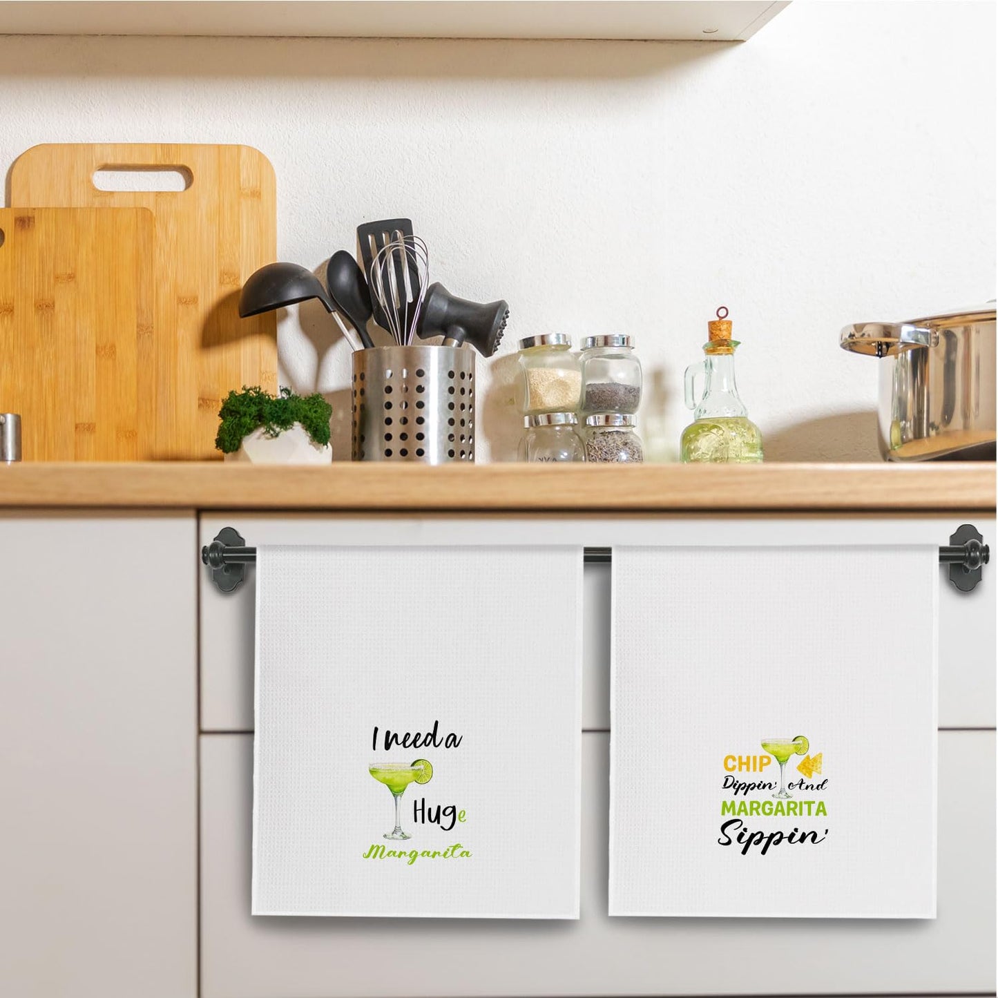 Margarita Gifts Kitchen Towels, Gifts for Margarita Lovers Dish Tea Towels for Kitchen Bar Cart Decor, Cocktail Bartender Gift Decorative Hand Towel, 16x24 Inches Set of 2
