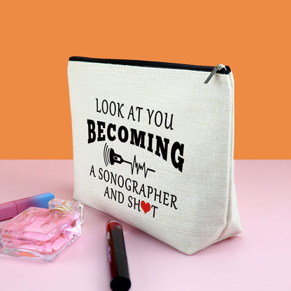 Appreciation Gifts for Sonographer Nurse Practitioner Doctor Makeup Bag Sonographer Gift Ultrasound Tech Gift for Radiologist Radiology Tech Student Graduation Gift for Women Sonography Tech