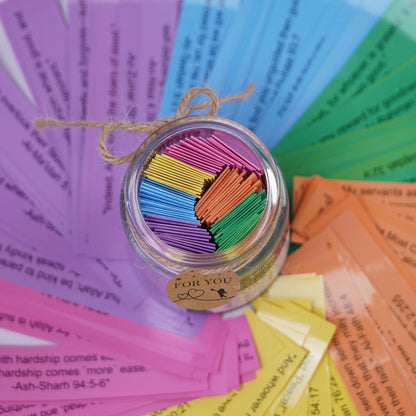 Quran Verses Jar – 92 Inspirational Islamic Quotes for Reflection & Gratitude | Ramadan Gift, Muslim Gift for Women & Men, Prayer Jar, Faith-Based Decor, Eid & Daily Affirmations