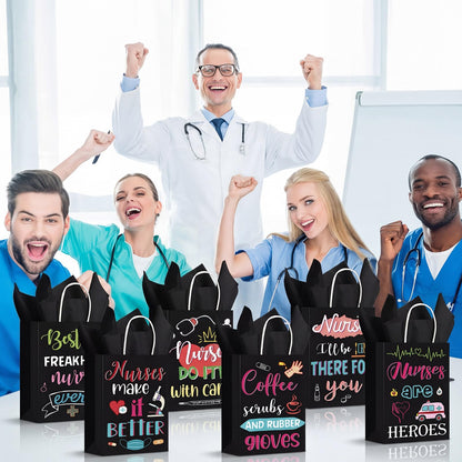 Resholder 30 Pcs Nurse Appreciation Gift Bags with Tissue Papers Nurses Week Paper Bags with Handles Thank You Treat Pouches Nursing Day Gifts for Thank Party Nursing Graduates Doctor Healthcare