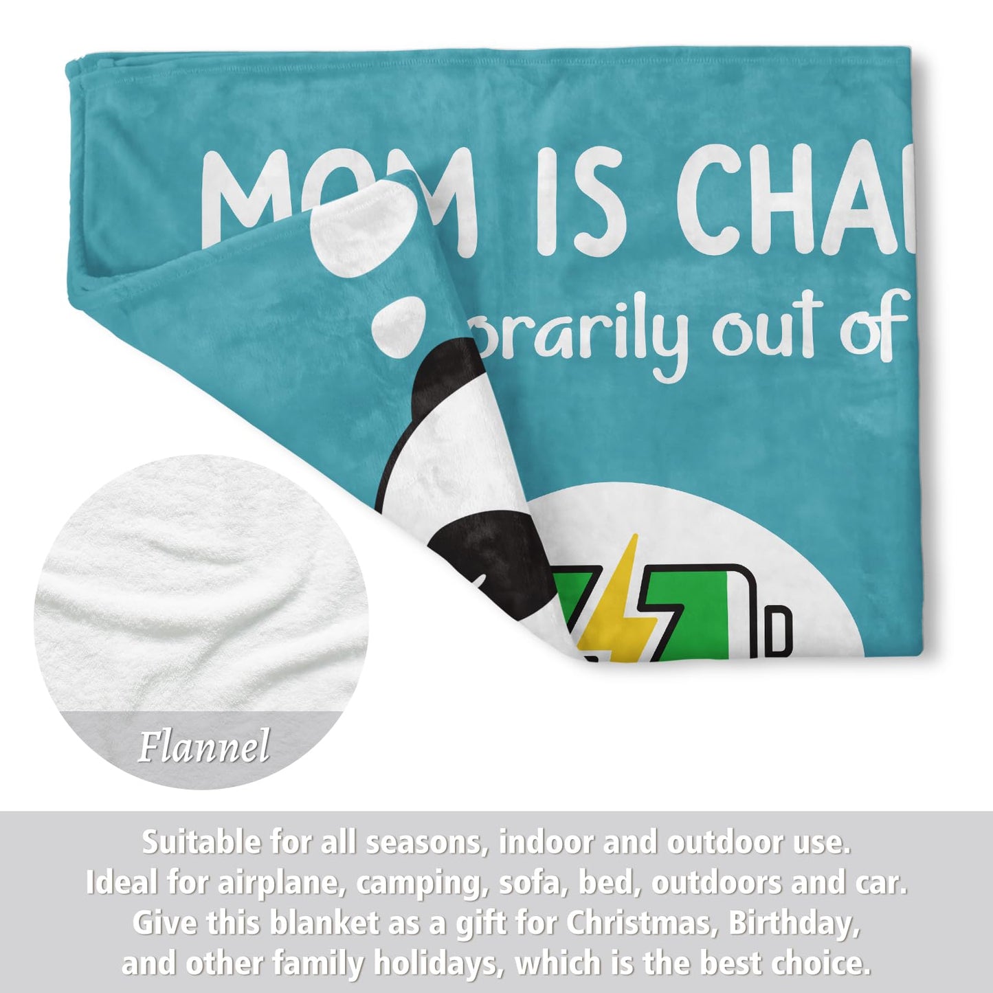 Craftique Mom Birthday Gifts, Funny Gifts for Mom- Mom's Charging Blanket- Moms Gift for Women from Daughter Son Husband, Super Soft Blanket Throw for Napping Travel, 60”×50”