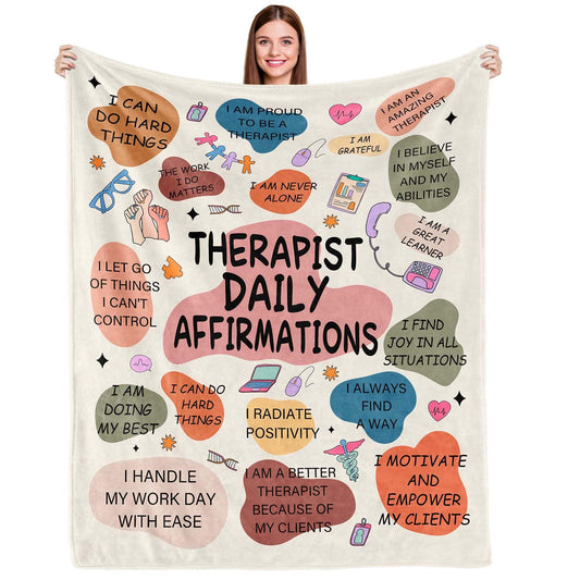 Therapist Gifts Blanket,Respiratory Physical Speech Massage Occupational Mental Health Therapist Gifts,Birthday Christmas Appreciation Thank You Gifts for Therapist,Therapist Throw Blanket 60inx50in