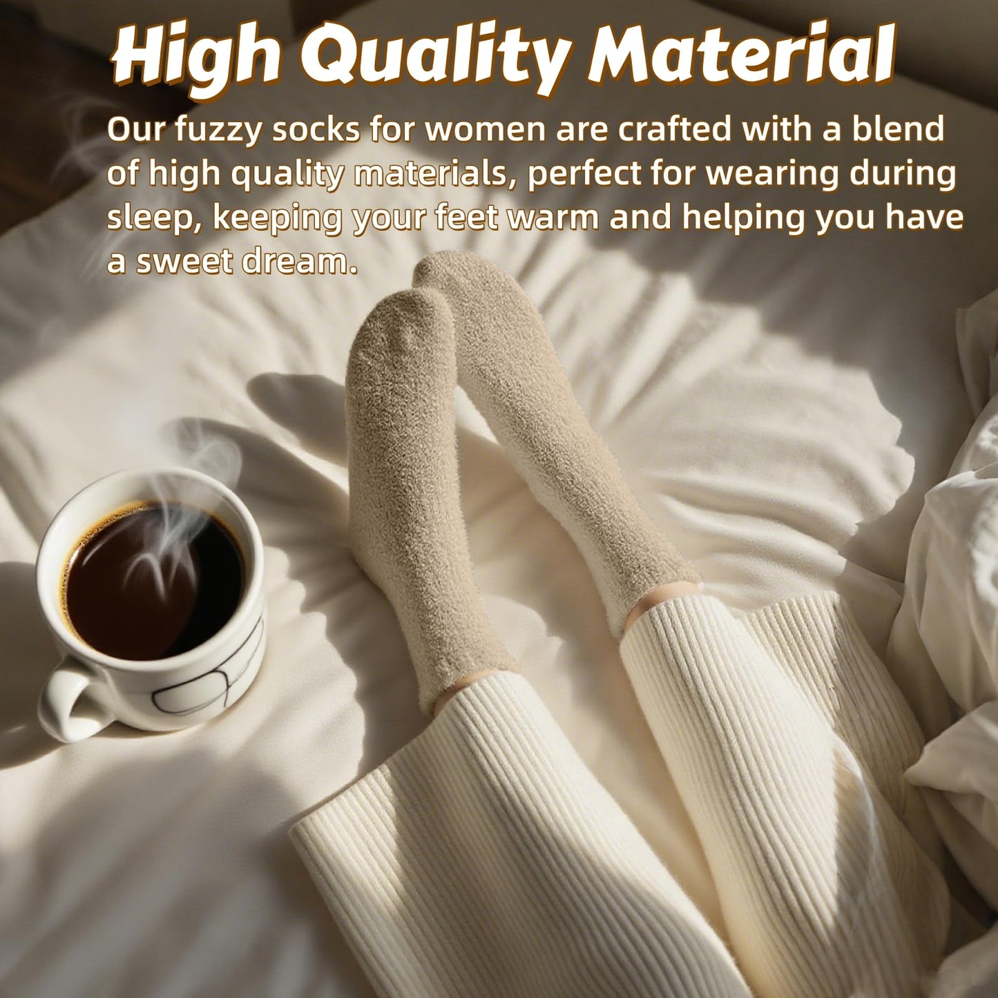 Cozy Socks for Women Gifts: 3 Pairs Luxe Cloud Fuzzy Socks for Home Sleep