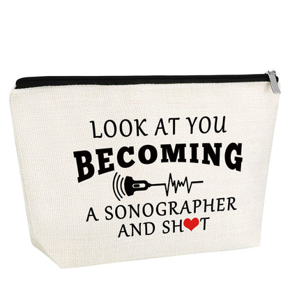 Appreciation Gifts for Sonographer Nurse Practitioner Doctor Makeup Bag Sonographer Gift Ultrasound Tech Gift for Radiologist Radiology Tech Student Graduation Gift for Women Sonography Tech