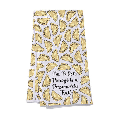 VAMSII Pierogi Kitchen Towels Pierogi Lover Gifts Polish Dumplings Housewarming Towel Polish Food Lover Gift Polska Themed Gift (USPierogiTowel)