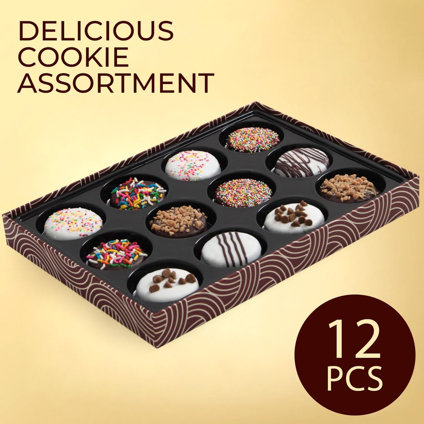 Cremelle Gourmet Cookies Gift Box, 12 Pieces of Food Gifts Cookies, Ideal Mothers Day Chocolate Candy Gift Box for Friends, Colleagues and Loved Ones, Perfect Fancy Cookie for Holidays and Celebrations