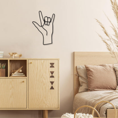 ASL I Love You Heart Hands Decor Sweet Metal Love Sign,Home Decor For Bedroom Living Room Dorm,ASL Gift Decoration