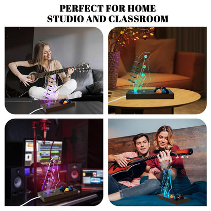 NZNDB Light Up Guitar Pick Holder, Wooden Guitar Pick Holder for Picks Storage and Display, Music Gift for Men Guitar Music Lovers Players Guitarist, Guitar Accessories