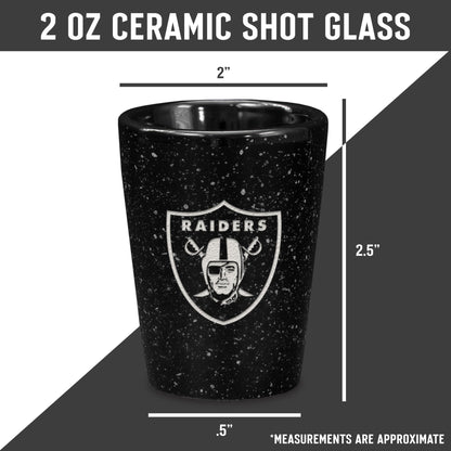 Rico Industries NFL Football Primary OR Wordmark Logo 2oz Ceramic Shot Glass for Fans, Laser Engraved In Team Color Single Shot Glass