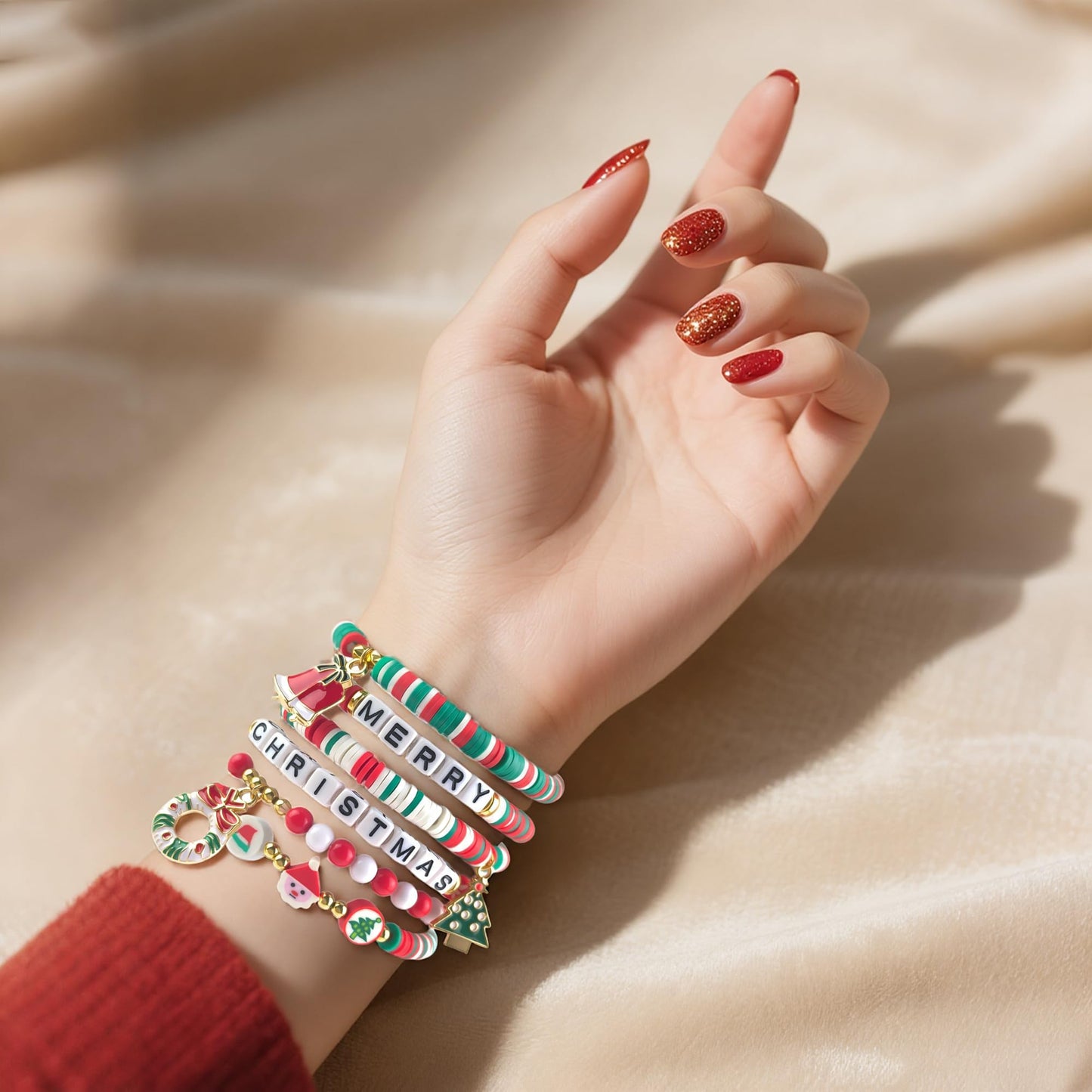OHOME Stocking Stuffers - 6 Pack Bracelets for Teen Girls Women | Christmas Gifts for Teens Men Adults - Christmas Decorations Accessories Shirts Outfits | Xmas Sweater Dresses for Girls 2025