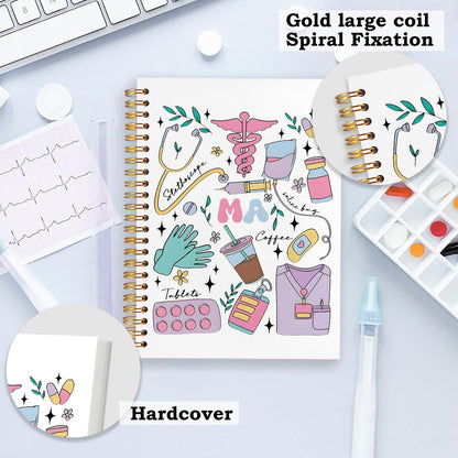 SNNDER Medical Assistant Gifts, MA Gifts for Women, MA Notebook Medical Journal Hardcover Spiral Notebook 5.5x8.3 Inch
