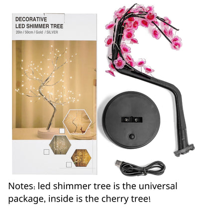Cherry Blossom Tree Lamp, 18inch 36 Led Bonsai Tree Lights, Battery/USB Operated Japanese Decor Night Lights for Teacher Appreciation Graduation Back to School Bedroom Home Gift Idea,Warm White