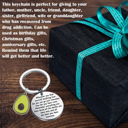 TIIMG Avocado Inspirational Quote Key rings Avoacdo Lover Jewelry Avocado Fruit Gift