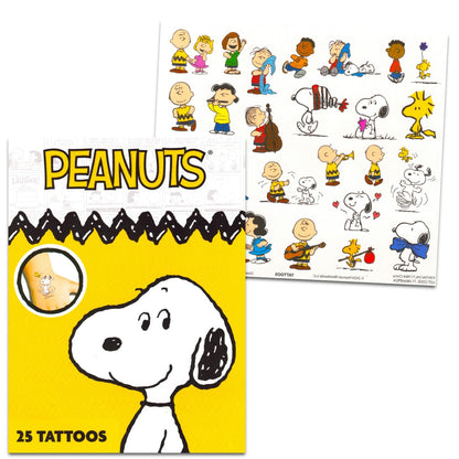 Peanuts Pens Set - Bundle with 6 Charlie Brown Pens with Clip Plus Tattoos for Kids Stocking Stuffers | Peanuts Stationery Gift for Boys, Girls