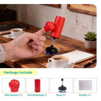 Mini Boxing Bag Set with 1 Punching Bag and 2 Gloves, Desktop Boxing Stress Relief Gift for Adult Cool Mini Stuff Desk Decoration