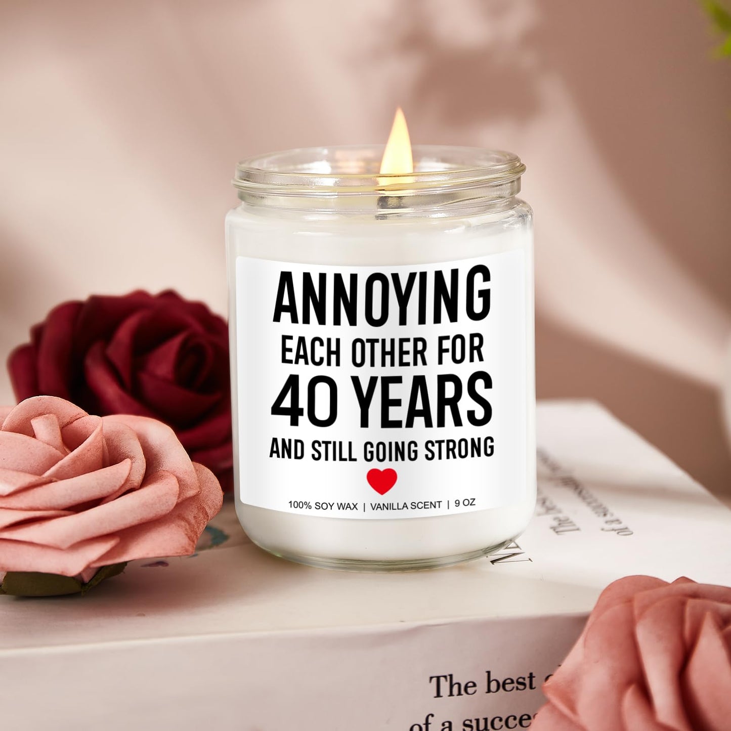 Younift Funny Scented Candle, Unique 40th Anniversary, Gifts for Couple, Husband, Wife, Parents - 40th Anniversary Decorations - 40 Year Wedding Anniv. Decorations or Presents - 9 oz