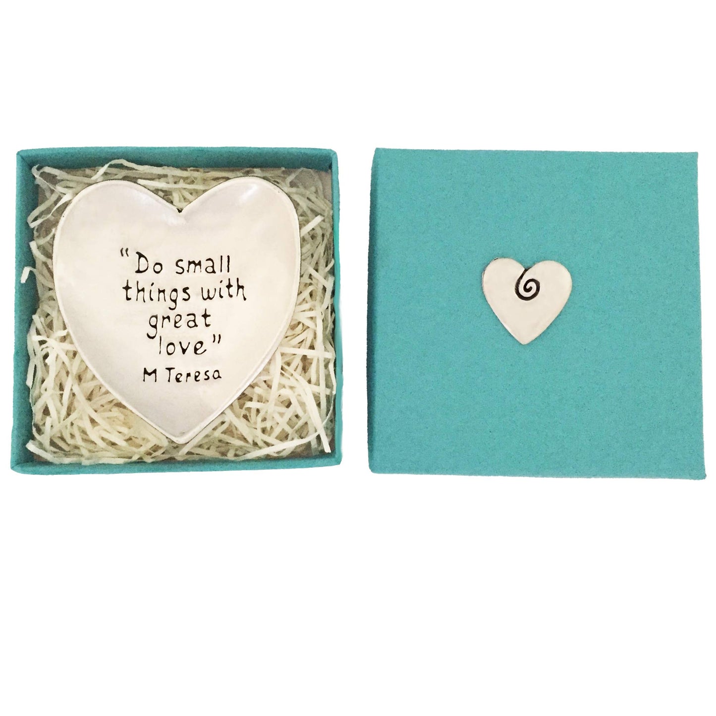 Basic Spirit Do Small Things Pewter Trinket Dish Ring Bowl Gift Box