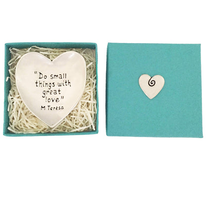 Basic Spirit Do Small Things Pewter Trinket Dish Ring Bowl Gift Box