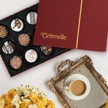 Cremelle Gourmet Cookies Gift Box, 12 Pieces of Food Gifts Cookies, Ideal Mothers Day Chocolate Candy Gift Box for Friends, Colleagues and Loved Ones, Perfect Fancy Cookie for Holidays and Celebrations