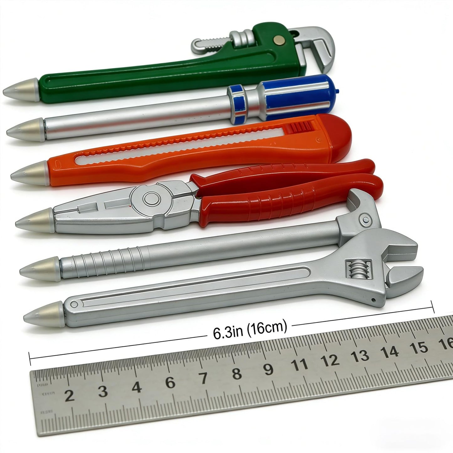 Funny Pens Desk Toys Novelty Pens for Adults - 6 Pcs Construction Tool Shaped Ballpoint Pen Set, Cool Office Supplies & Unique Gifts for Men, Coworkers, Dads, Home & Office Use