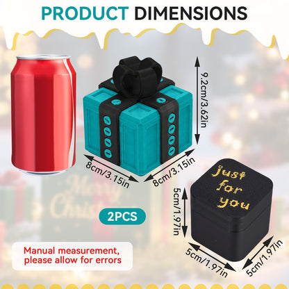 Annoying Gift Box with 3D Printed Screws & Pop Up Finger Surprise, The Annoying Present Prank Box, Funny Prank Hilarious Money Card Container Trick Gift Packaging for Birthday Christmas (Turquoise Green)