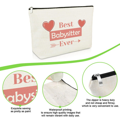 Babysitters Gifts Baby Sitter Makeup Bag Nanny Thank You Cosmetic Bag Daycare Provider Appreciation Gifts for Childcare Provider Caregiver Nanny Christmas Retirement Present Travel Pouch