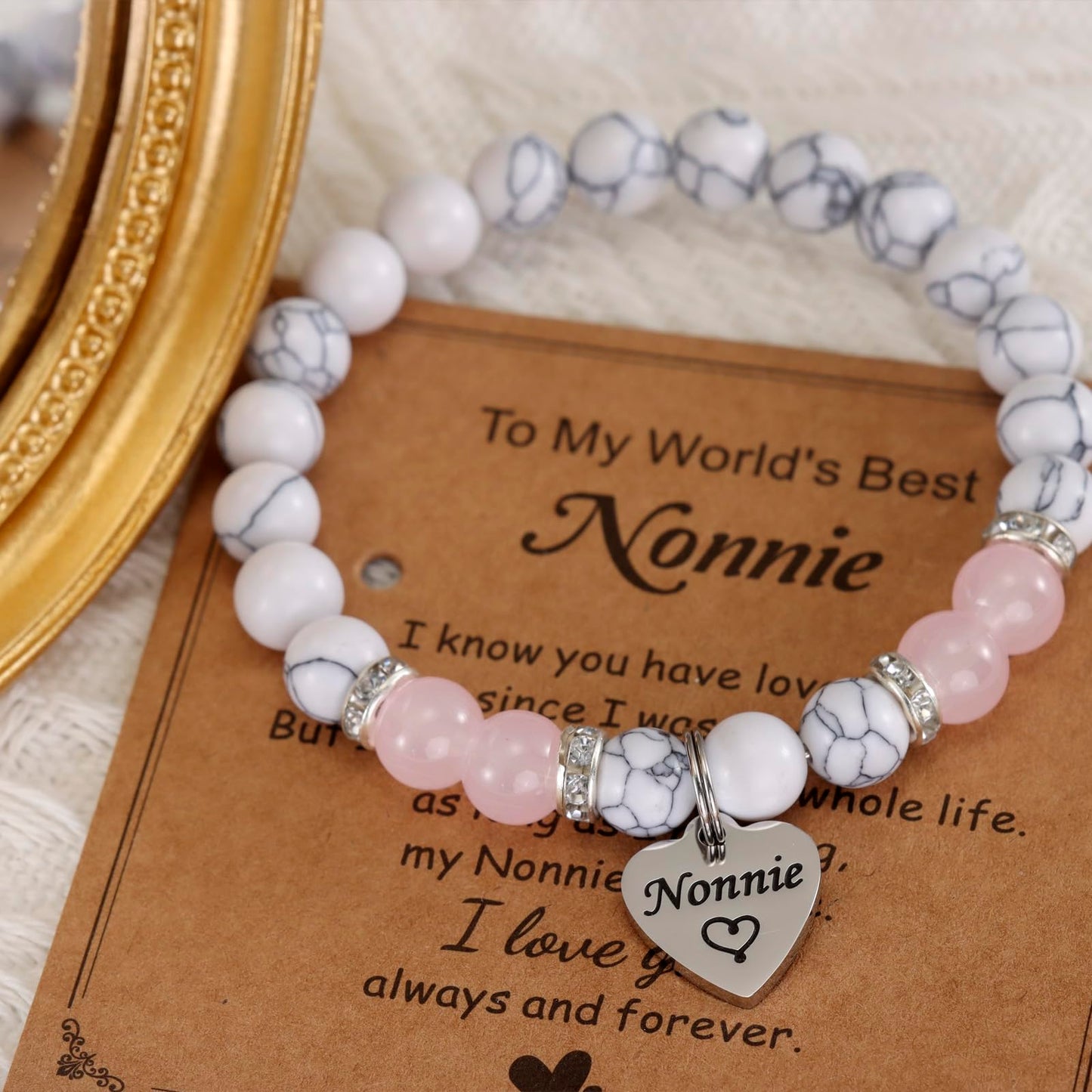 HUTIMY Nonnie Gift for Women from Grandkids Grandma Birthday Mothers Day Best Nonnie Bracelet