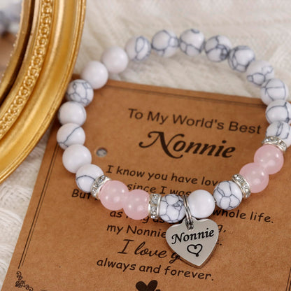 HUTIMY Nonnie Gift for Women from Grandkids Grandma Birthday Mothers Day Best Nonnie Bracelet