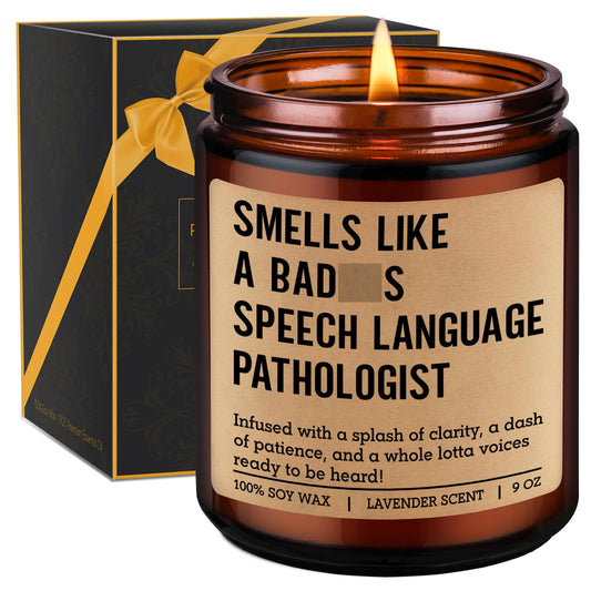 GSPY Candle, Speech Language Pathologist Gifts, SLP Gifts - Therapy Appreciation Present for Speech Therapist, Pathologist, Teacher - Mothers Day, Birthday, Graduation Ideas for SLP Student, Women