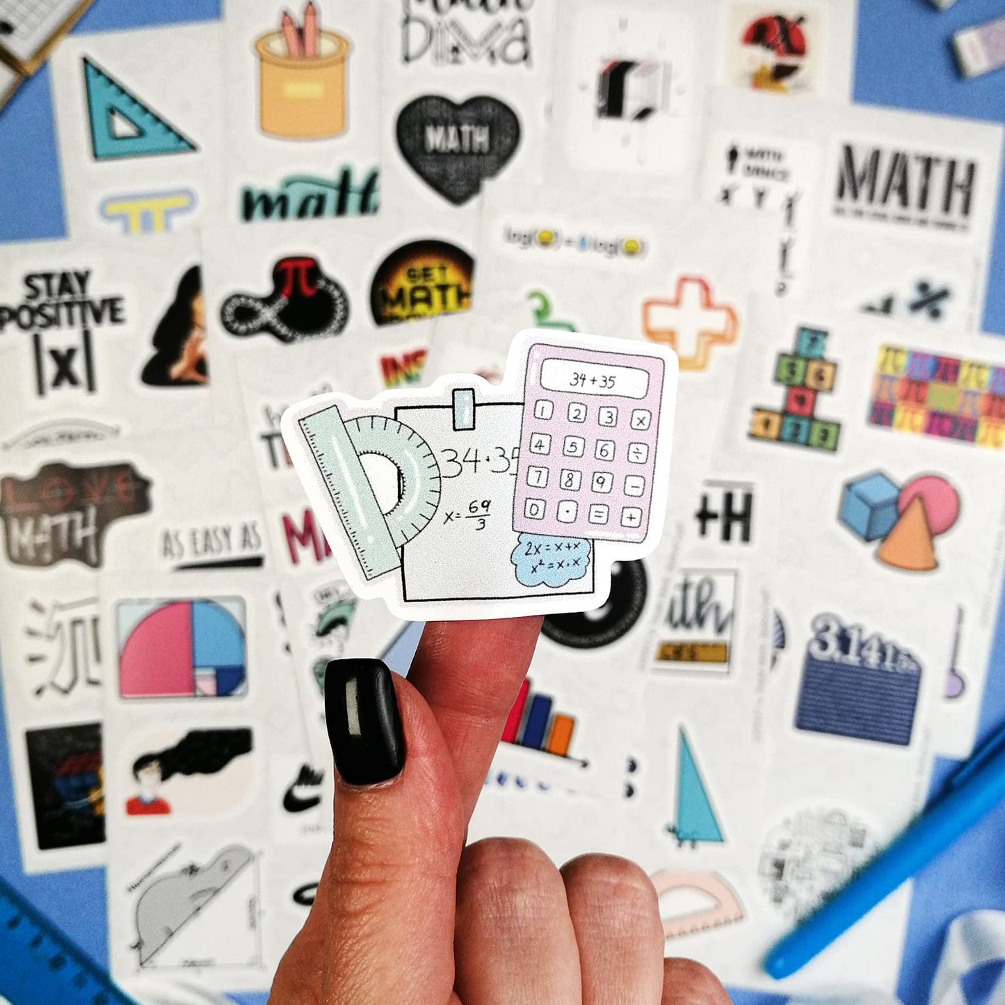 BulbaCraft BulbaCraft 100Pcs Small Math Stickers - Funny Math Gifts for Women and Men, Mathematics Gifts for Women & Men